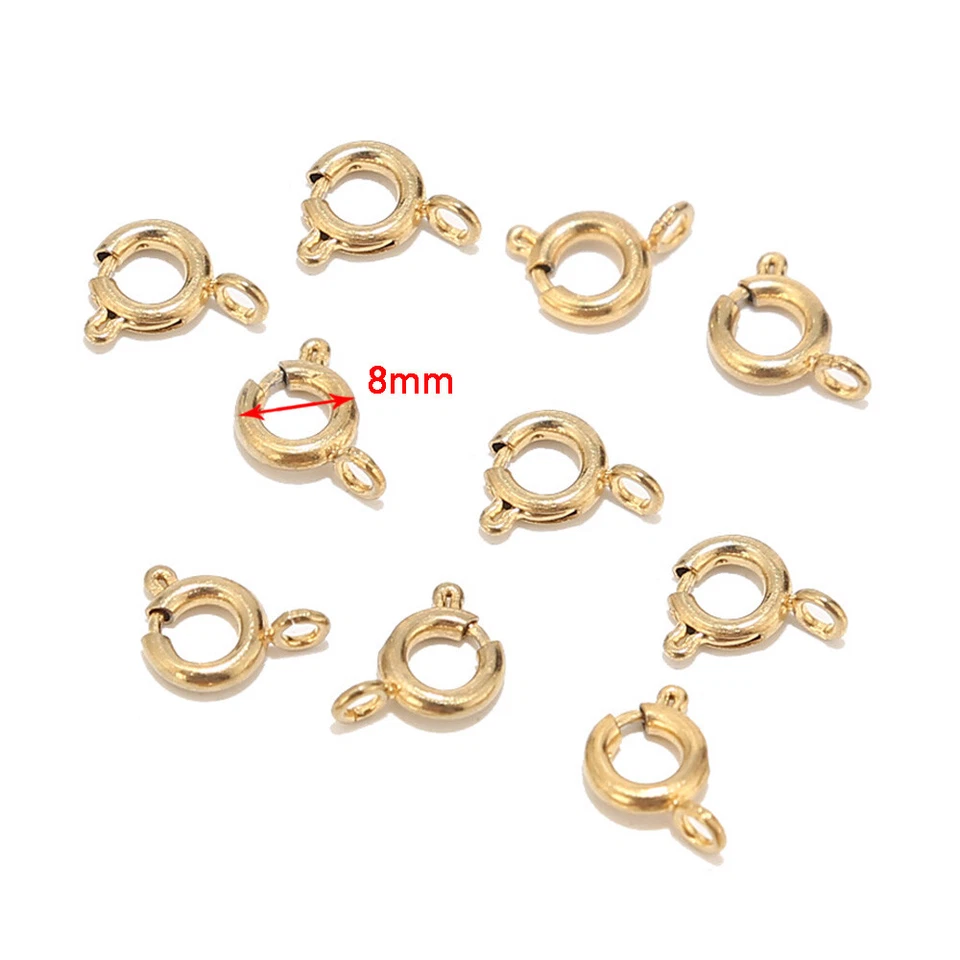 20pcs Stainless Steel Round Claw Spring Clasps Hook for Bracelet Necklace Making - Image 3 of 4