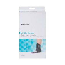 McKesson Black Ankle Support X-Small Figure-8 Strap / Hook and Loop Closure /