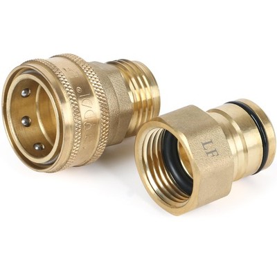 3/4-inch Full Flow Super Heavy Duty Garden Hose Quick Connect Fittings, Lead-...