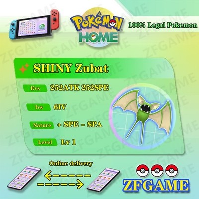  6IV SHINY Zubat + EVS  POKEMON HOME Champions Online delivery 