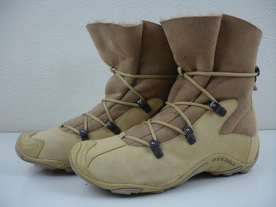 Women's 8.5 M Merrell Forecast Tug Leather Buttercup Winter Boots Sherpa Lined