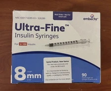 BD U-100 31G, 5/16" (8mm), 1cc Measuring Syringes, 90 Count