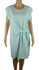 NWT Nine West Sea Foam Green Cap Sleeve Sundress Women's Size Large Cotton Blend