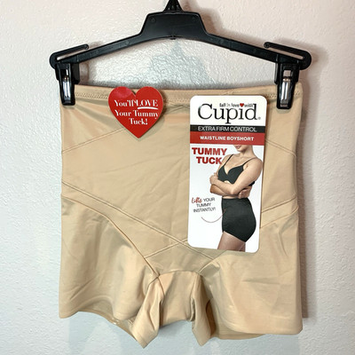 Cupid Shapewear Extra Firm Control Waistline Boyshort Womens Med 5786 Beige NWT