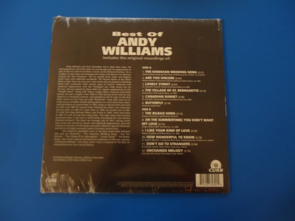 Best of Andy Williams (Red Vinyl) LP (2022) NEW Shrink Wrap Tear - Image 3 of 4