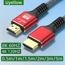 HDMI Compatible 2.1 Cable 8K 60Hz 4K 120Hz UHD Braided Cord For TV PC PS5 0.5-5M