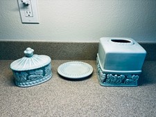 3 piece, Light Green, Bathroom Accessories Set, Roman/Greek motif