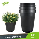 Pro Cal 5 Gallon Premium Nursery Black Plastic Planter Garden Grow Pots 5/10 Pcs
