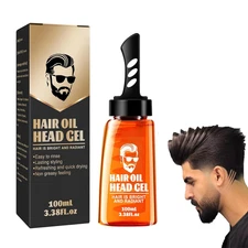 Long-Lasting Fluffy Men'S Hair Styling Gel and Wax, 2-In-1 with Comb -Fast Build