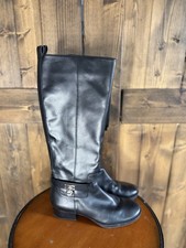 MICHAEL KORS Women's 5.5  RYAN Black Leather Boots  Charm