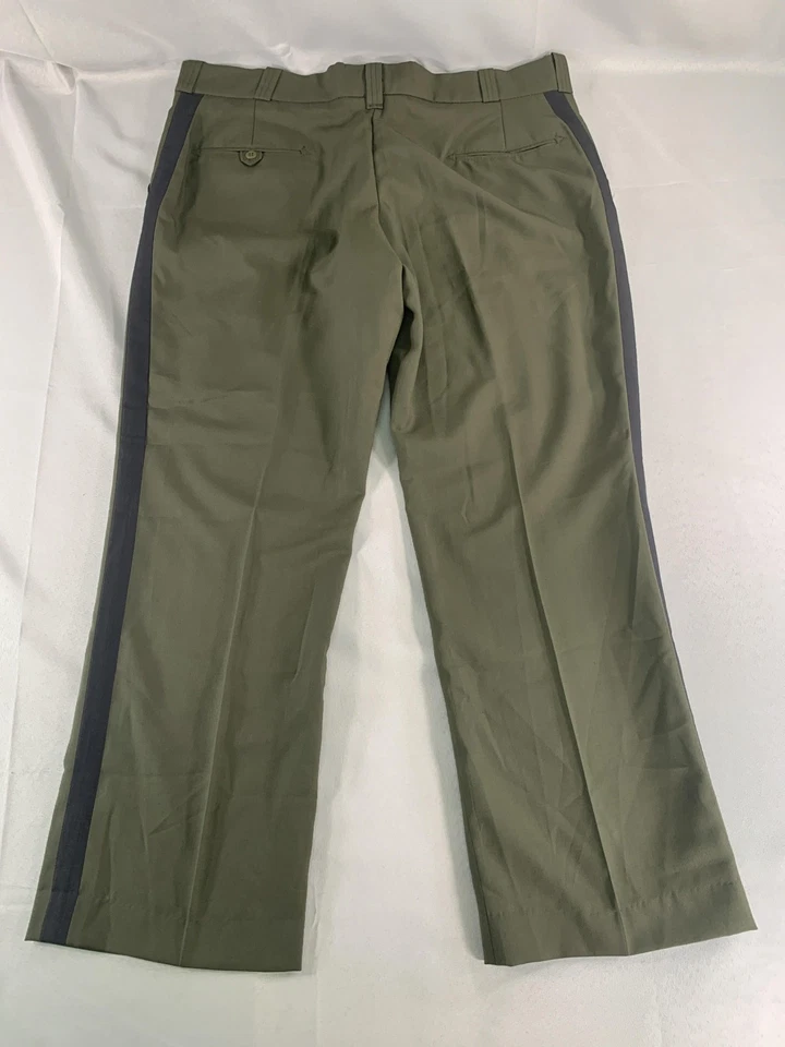 Southeastern Pants Mens 18 Olive Green Wool Blend Stripe Dress Uniform Made USA - Image 3 of 4