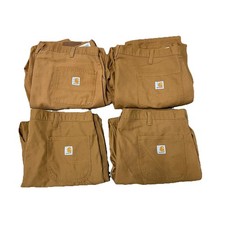 4 Carhartt Carpenter Dungaree Fit Lightweight Work Pants Men  s 42x30 Brown Lot 4