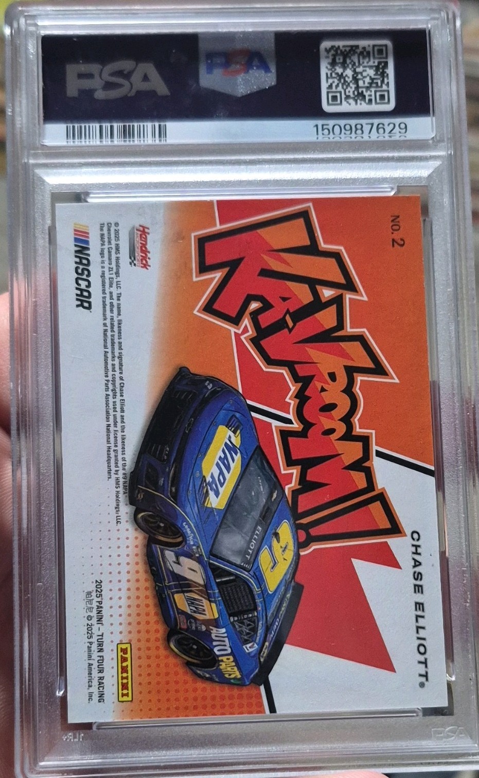Panini 2025 Turn Four Ka-Vroom! Chase Elliott Insert #2 NASCAR PSA 7 view 2
