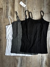 Anyfitting Womens Cotton Tank with Shelf Bra Adjustable Strap Cami 3 Pack Medium
