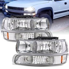 Bryght For 1999-2002 Chevy Silverado 2000-2006 Suburban Tahoe Headlights Lhrh Bryght For 1999-2002 Chevy Silverado 2000-2006 Suburban Tahoe Headlights Lhrh
