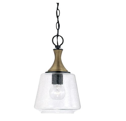 Capital Lighting Amara 9" Wide Mini Pendant 100-Watt 1-Light Matte Black 345611K - Picture 1 of 6
