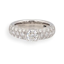 Tiffany & Co. Etoile Platinum 1.26 Cts Total Round Pave Diamond Engagement Ring