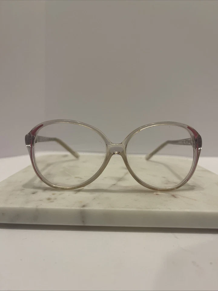 Vintage Clear PINK Grandma Core Eyeglasses Frames Chic 70s Retro Pennoptics - Image 3 of 4