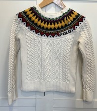 Ralph Lauren POLO Fair Isle Girls Cable Knit Sweater 12/14 EUC  