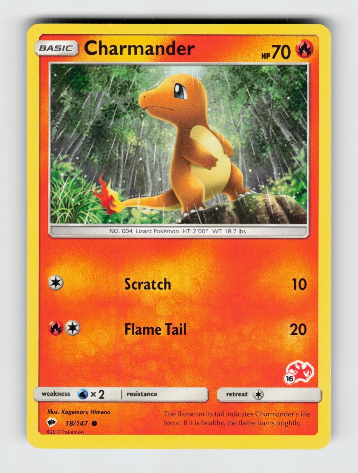 Charmander 18/147 Common Burning Shadows Pokemon 2017 Lightly Played