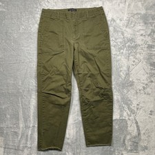 Banana Republic Girlfriend Authentic Chino Women Olive Green Utility Raw Hem 8P