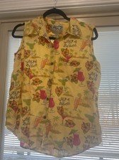 Big Dogs Vintage Button Shirt Dog Lover Hawaiian Life s A Beach Cocktail Sz L