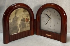 Vintage Clock /Photo Frame Table  Top Battery Operated  Retro