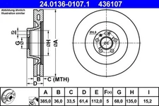 Brake discs Audi A6 C6 S6 24.0136-0107.1