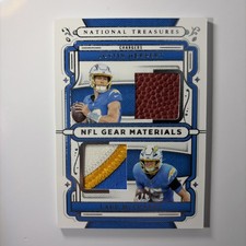 2025 National Treasures Justin Herbert Ladd McConkey Materials Ball Jersey #1/99