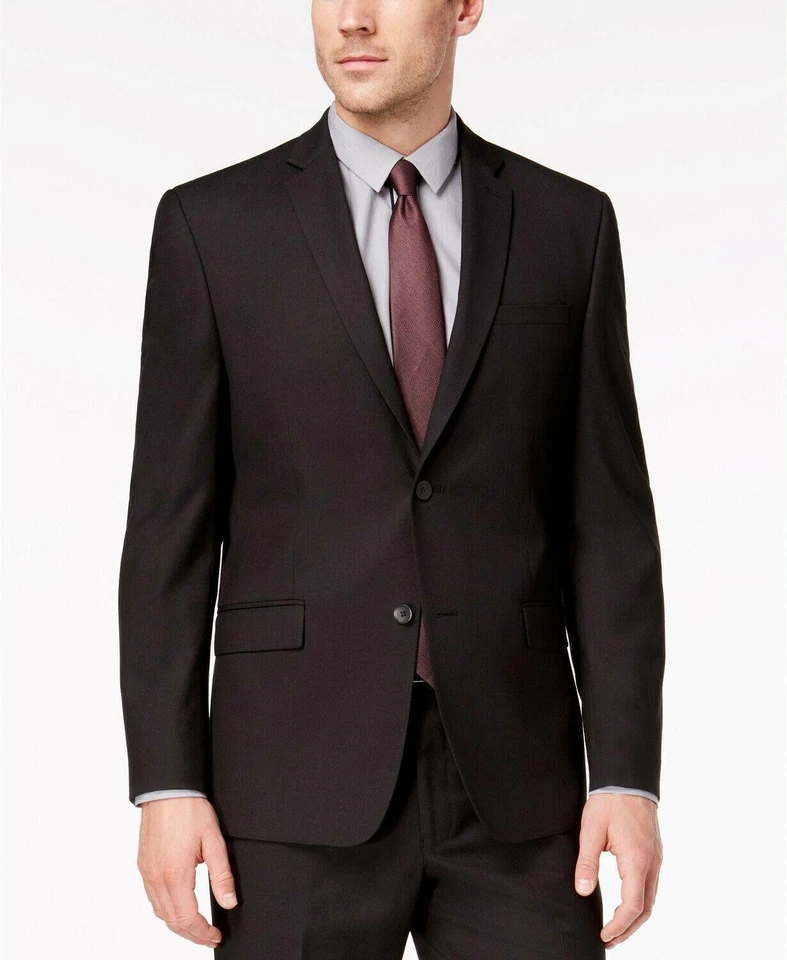 Andrew Marc Mens Slim fit 2 Piece Suit 46 L / 39 Waist Black Solid Stretch - Image 3 of 4