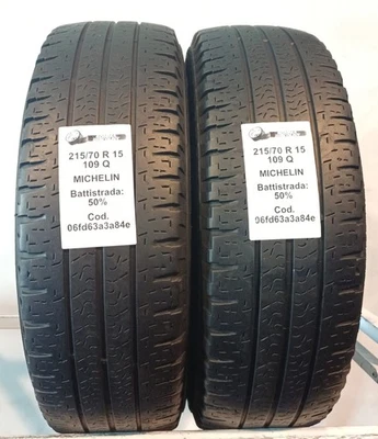 PNEUS USAGÉS PIÈCES 2 MICHELIN AGILIS CAMPING 215/70 R15 109Q INVERNALI - Photo 1/4
