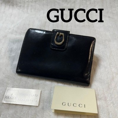 GUCCI Gucci Fold Wallet Leather Wallet Old Gucci G Mark