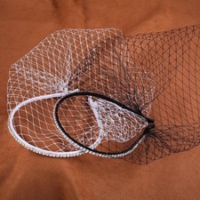 Bling RhinestoneHeadband Bridal Birdcage Veil Blusher Veil Mesh Short Face Veil 