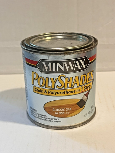 Minwax Polyshades, 1 Step Wood Stain + Polyurethane, Classic Oak Gloss, 8 oz