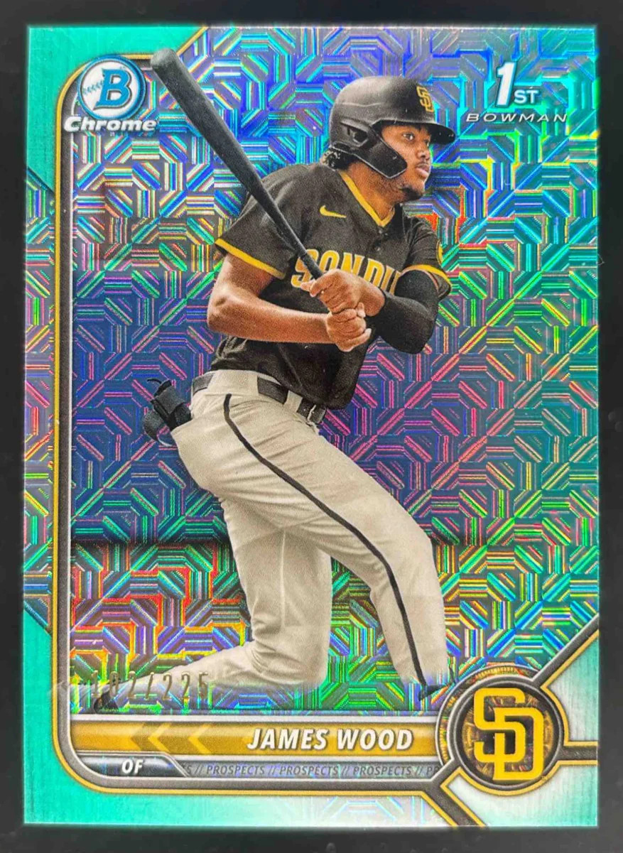 2022 Bowman Mega Box Aqua Mojo Refractor #BCP-108 James Wood /225