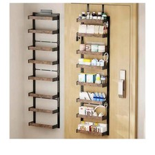 Black Over The Door Pantry Organizer, 8-Tier Adjustable Over-Door Storage
