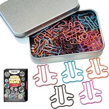 60PCS Bear Shaped Paper Clips Animal Bookmarks, Cute Paper Clips