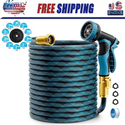 15-100ft HEAVY DUTY 3X Stronger Deluxe Non-Expandable Flexible Garden Water Hose