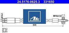 Ate 24.5176-0625.3 Bremsschlauch für Audi für Seat für Skoda für VW 