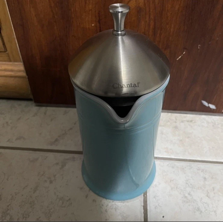 Chantal 28 ounce Ceramic French Press with Stainless Plunger, Aqua