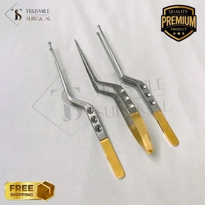 Set Of 3 Yasargil Micro Bayonet Scissor + Tumor Grasping Forceps 9''