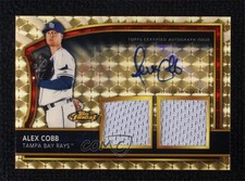 2011 Topps Finest Superfractor Rookie Dual Relics 1/1 Alex Cobb #100 Auto 06bg