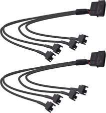 Molex to PC Fan Power Splitter Cable, 4 Pin Molex to 4 x 3 Pin /4 Pin 12V PC Cas