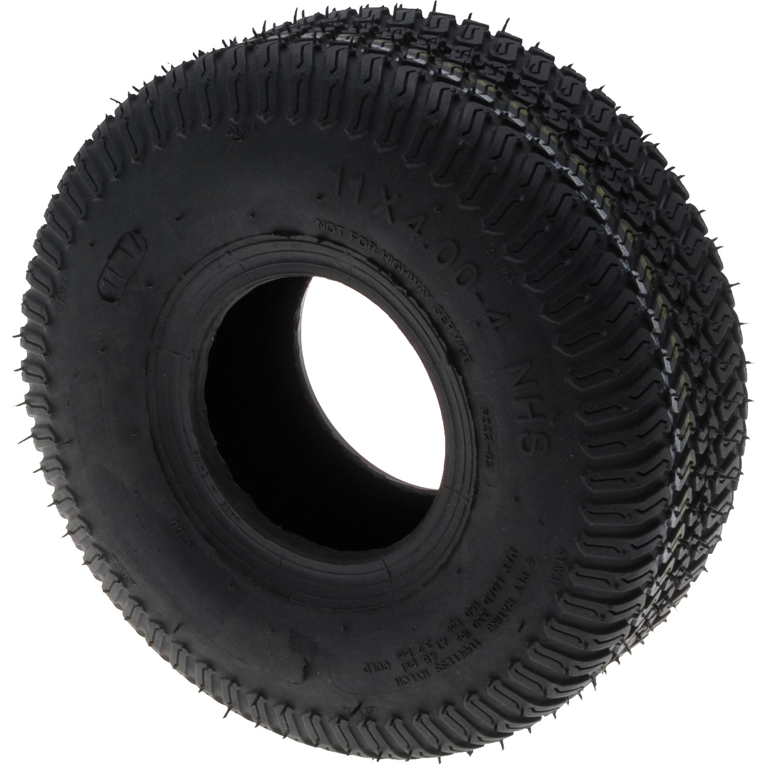 Pneu 4 Plis 11x400x4 pour tondeuse autoportée en caoutchouc noir renforcé