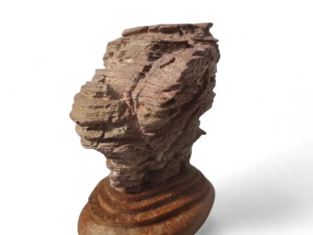 Bonsai de piedra de visualización Suiseki 紫雲石 Shiunseki piedras ornamentales H3,1 pulgadas 055 Foto 3 de 4