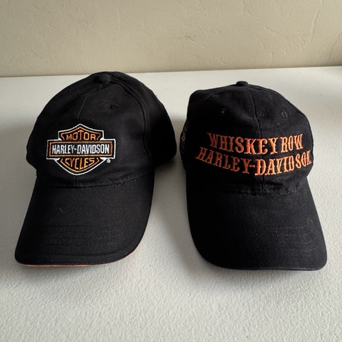Harley-Davidson 2-Pack Black Baseball Caps Whiskey Row Prescott AZ Alamo City TX