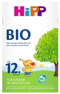 HiPP Bio Kindermilch (4 x 600g), nach 12 Monat, mit Calcium, Eisen, Vitamin... 