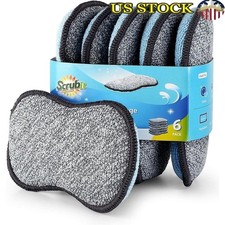 Durable Microfiber Scrub Sponges Non Scratch Cleaning Pads Machine Washable New