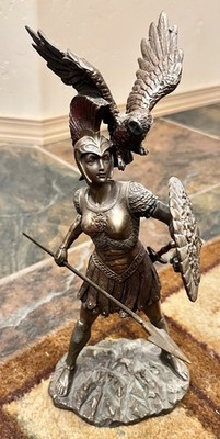 12 Inch Tall Athena Greek Goddess Resin Bronzed Statue Sculpture Minerva
