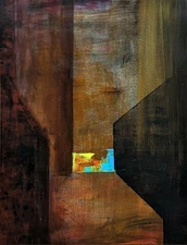 Original Art Abstract Acrylic Painting 9x12 on Art Paper. 'Seldon's Vault'